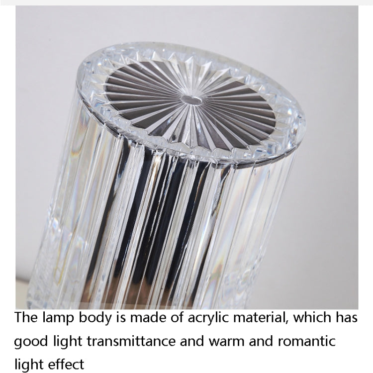 USB Charging Touch Diamond Crystal Table Lamp, Specification: USB Charging(Tri-tone Light)