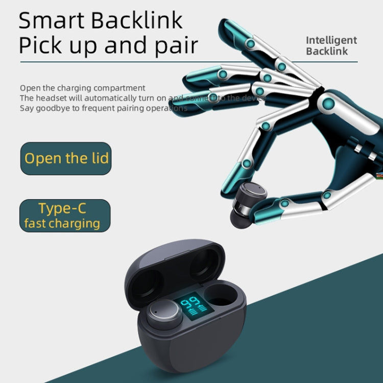 T18 Smart Touch Wireless Bluetooth Headphone with Charging Case & Power Display