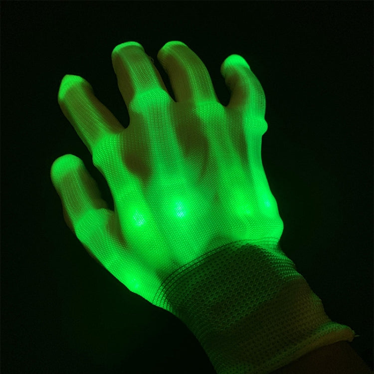 1 Pairs Hand Bones LED Glowing Gloves, Size: XL