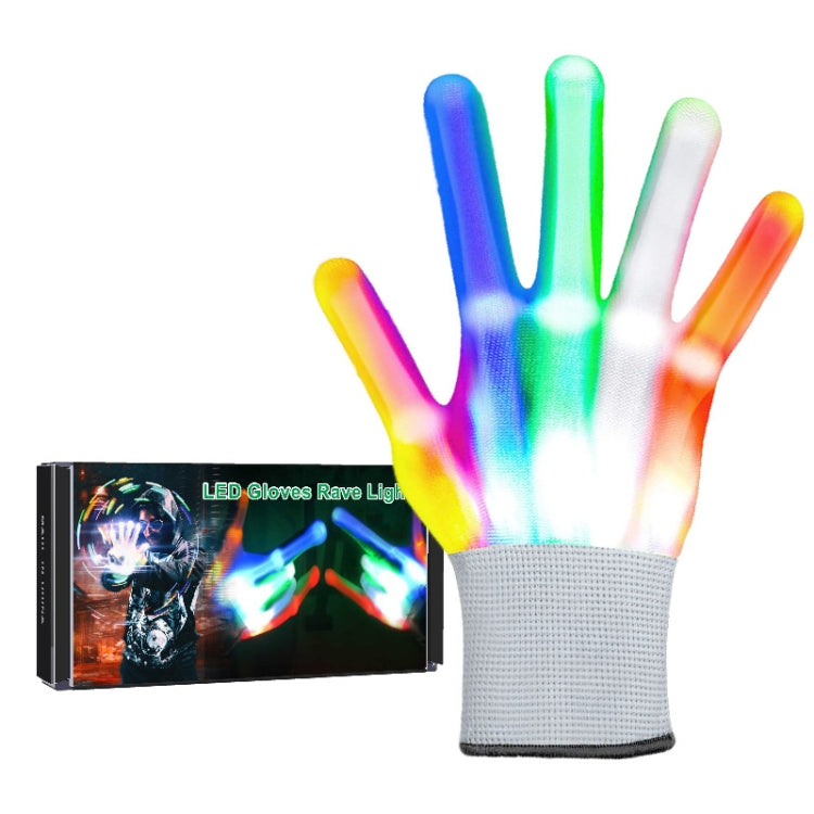 1 Pairs Hand Bones LED Glowing Gloves, Size: XL