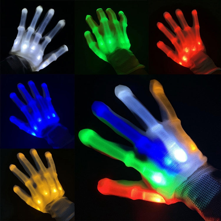 1 Pairs Hand Bones LED Glowing Gloves, Size: XL