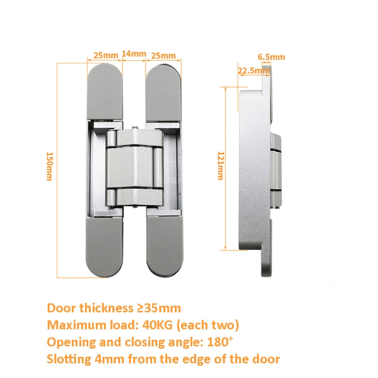 Three-Dimensional Adjustable Cross Hinge Folding Door Concealed Hinge, Specification: No. 1 Dumb Black 40kg