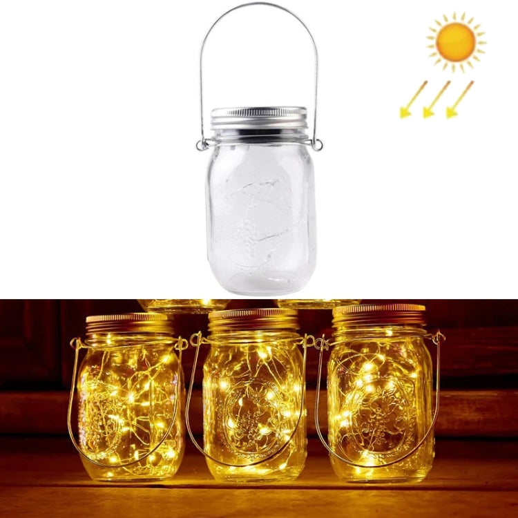 Solar Mason Bottle Pendent Lamp Outdoor Decoration Garden Light, Spec: 20 LEDs (Warm Light)