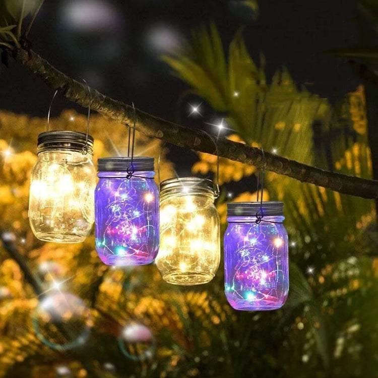 Solar Mason Bottle Pendent Lamp Outdoor Decoration Garden Light, Spec: 20 LEDs (Warm Light)