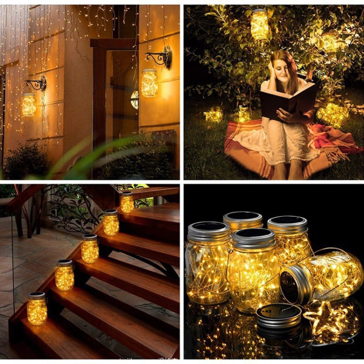 Solar Mason Bottle Pendent Lamp Outdoor Decoration Garden Light, Spec: 20 LEDs (Warm Light)