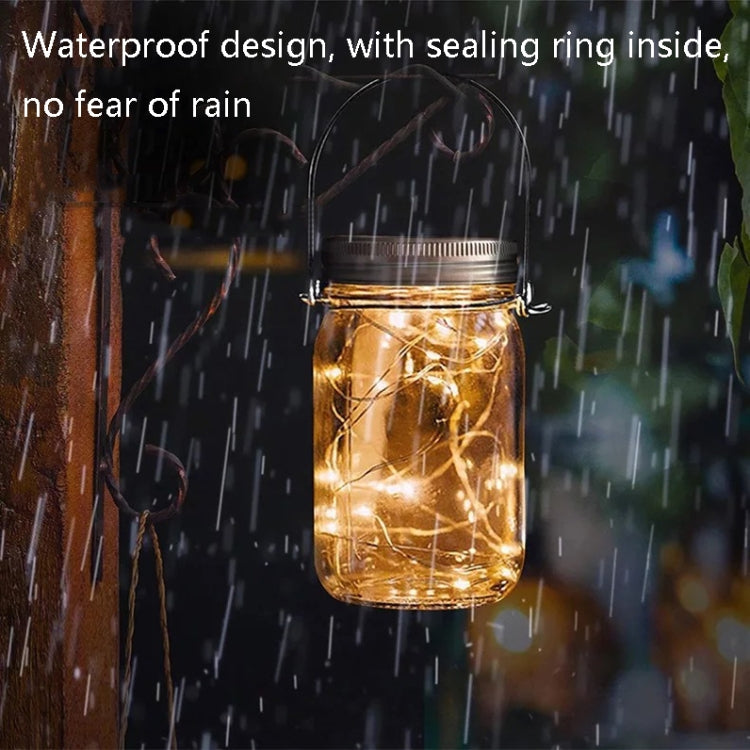 Solar Mason Bottle Pendent Lamp Outdoor Decoration Garden Light, Spec: 30 LEDs (Warm Light)