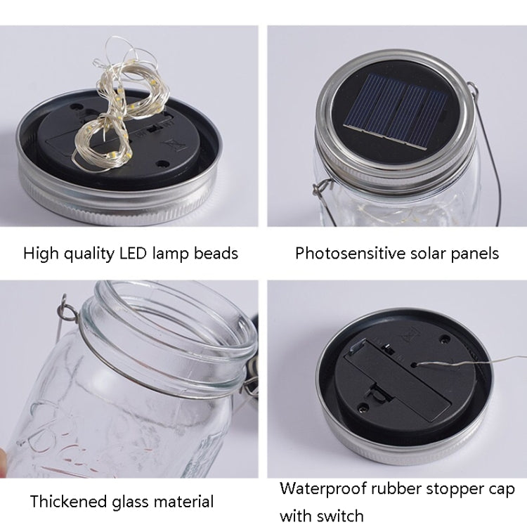 Solar Mason Bottle Pendent Lamp Outdoor Decoration Garden Light, Spec: 30 LEDs (Warm Light)