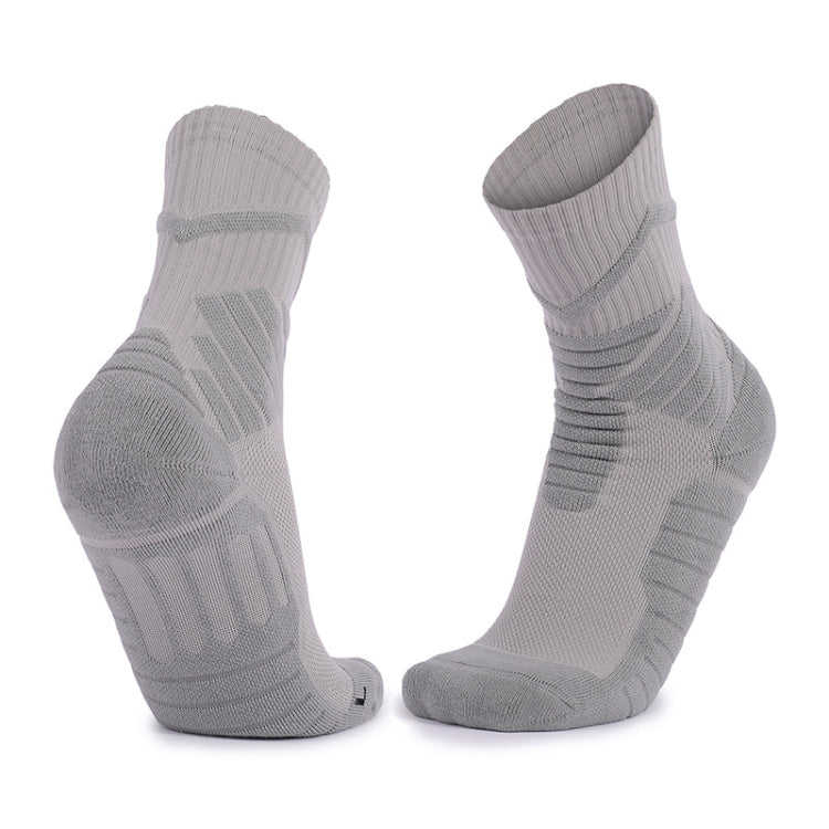 Men Basketball Socks Shock Absorption Mid-Tube Sports Socks, Size: Free Size