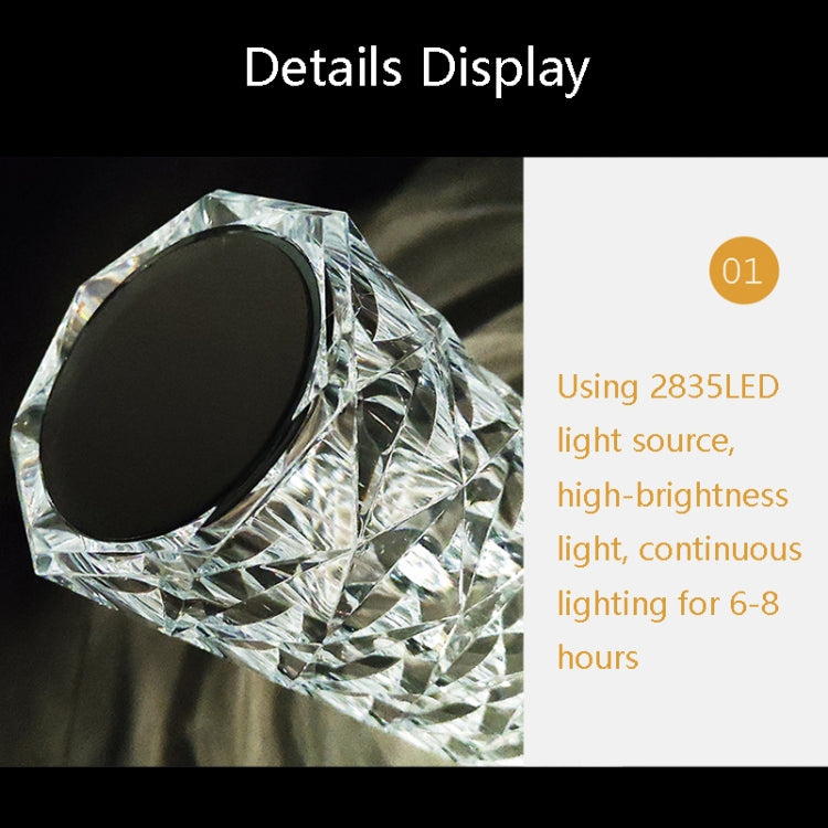 LED Atmosphere Table Lamp Light USB Charging Crystal Touch Bar Night Light, Specification: Tri-tone Light+Stepless Dimming