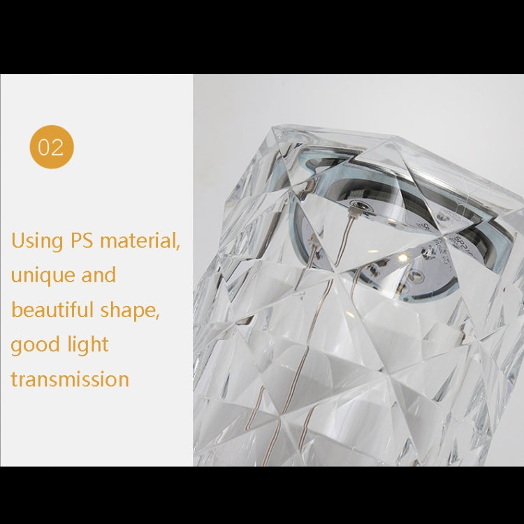 LED Atmosphere Table Lamp Light USB Charging Crystal Touch Bar Night Light, Specification: Tri-tone Light+Stepless Dimming
