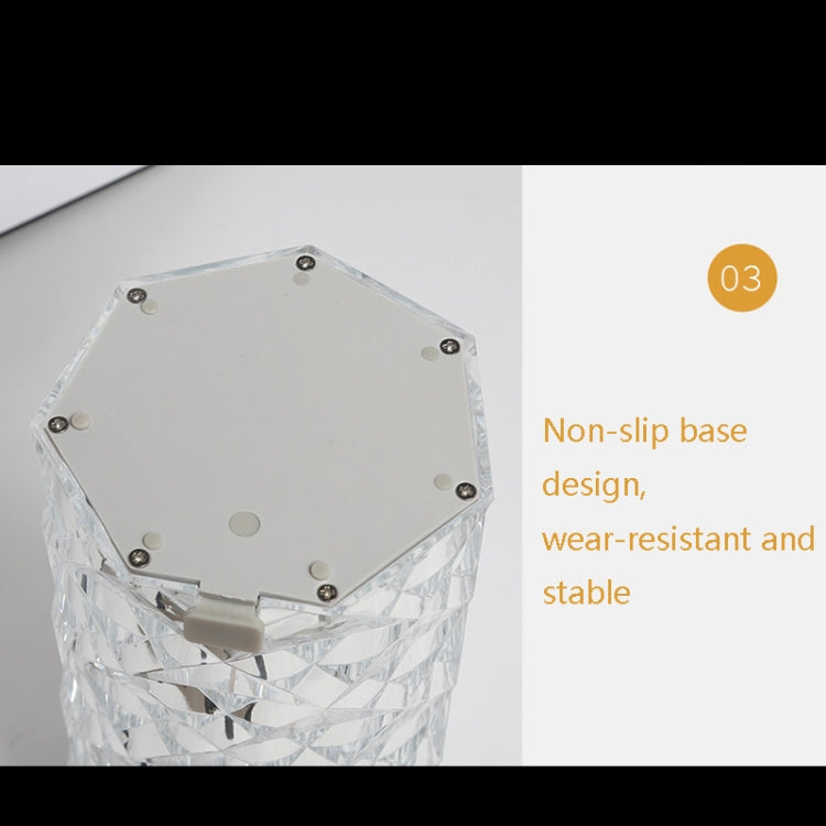 LED Atmosphere Table Lamp Light USB Charging Crystal Touch Bar Night Light, Specification: Tri-tone Light+Stepless Dimming