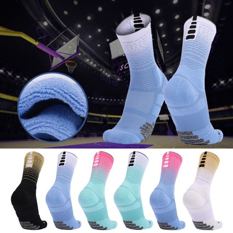 Thickened High-Top Sports Socks Non-Slip Mid-Tube Socks, Size: Free Size