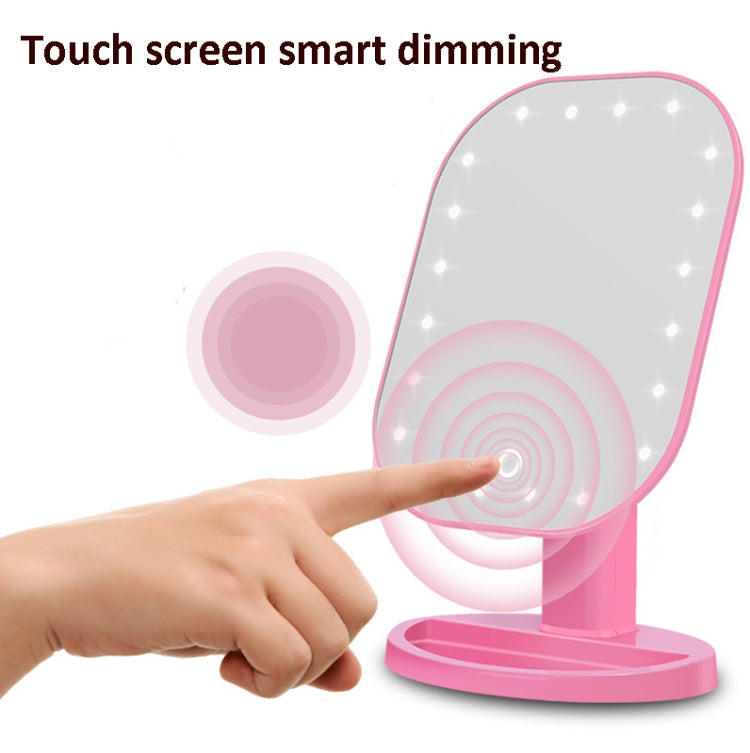20 LEDs Smart Touch Screen Dimming Makeup Mirror,Style: Black Dry Battery