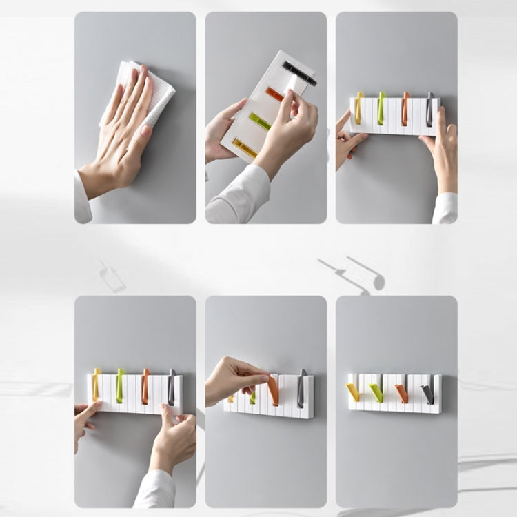 3 PCS Household Adhesive Piano-Shaped Small Object Rack