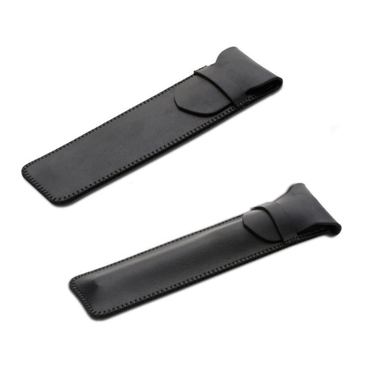 2 PCS In-Line Capacitive Stylus Pen Protective Case For Apple Pencil, Style: With Lid (Black Genuine Leather)