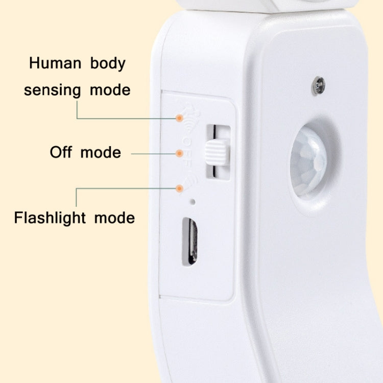 1.2W LED Intelligent Human Body Induction USB Charging Night Light, Light color: Sensor Warm Light