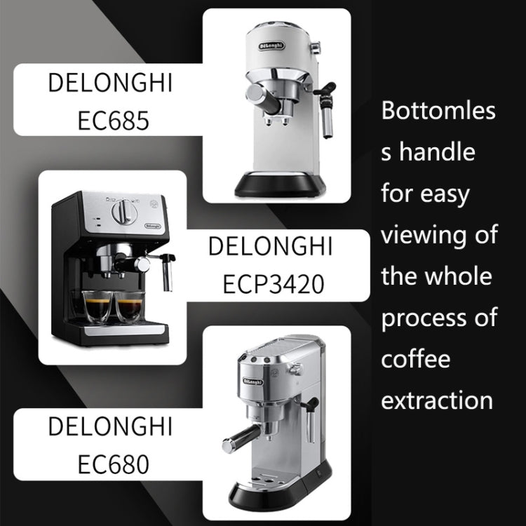 Zinc Alloy Coffee Machine Bottomless Handle For DeLonghi, Style: Beech Flat Button