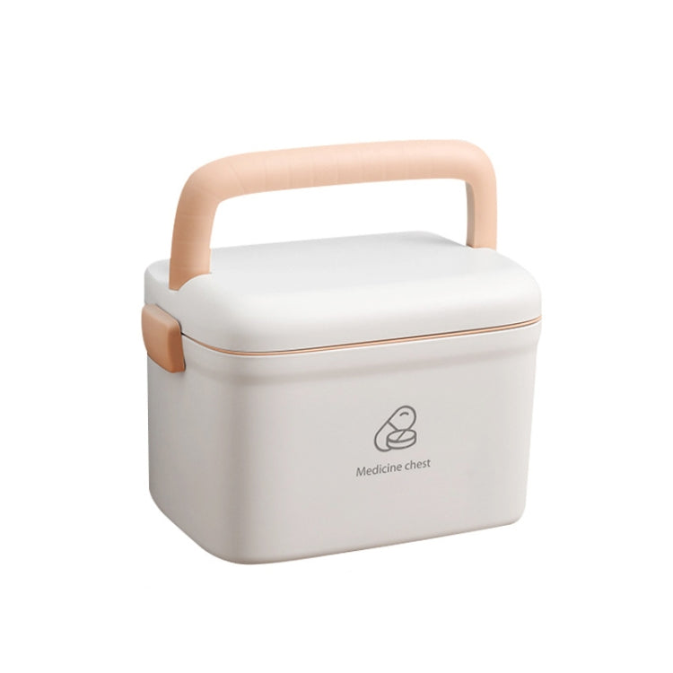 LY099 Family Installed Drug Storage Box Small Medicine Box, Size: Large 33x23x22cm(White+Pink)