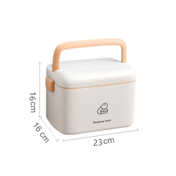 LY099 Family Installed Drug Storage Box Small Medicine Box, Size: Large 33x23x22cm(White+Pink)