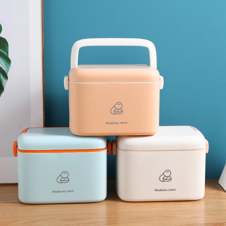 LY099 Family Installed Drug Storage Box Small Medicine Box, Size: Large 33x23x22cm(White+Pink)