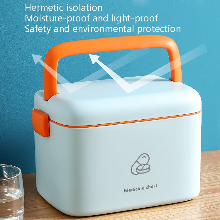 LY099 Family Installed Drug Storage Box Small Medicine Box, Size: Large 33x23x22cm(White+Pink)