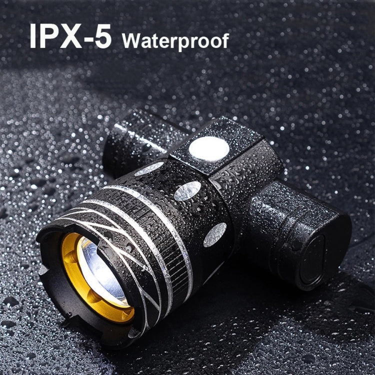 7602 LED USB Charging Telescopic Zoom Bicycle Front Light, Specification: Headlight + Gem Lamp
