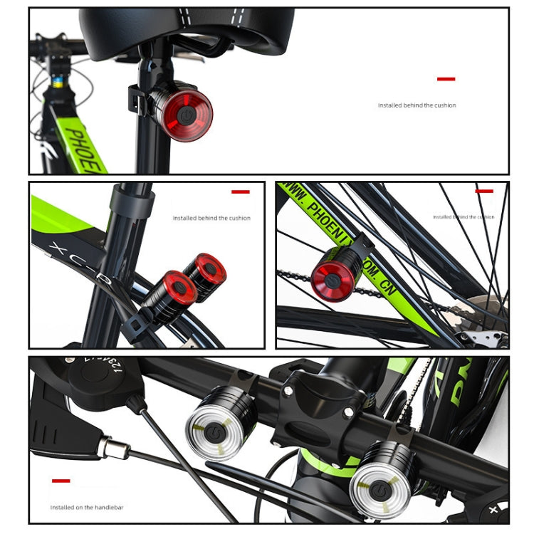 2 PCS AS-08 200LM Aluminum Alloy LED Bicycle Taillight