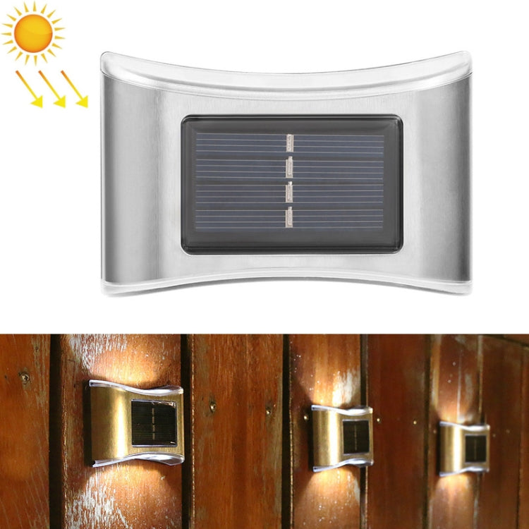 6 LED Solar Outdoor Garden Stainless Steel Wall Lamp