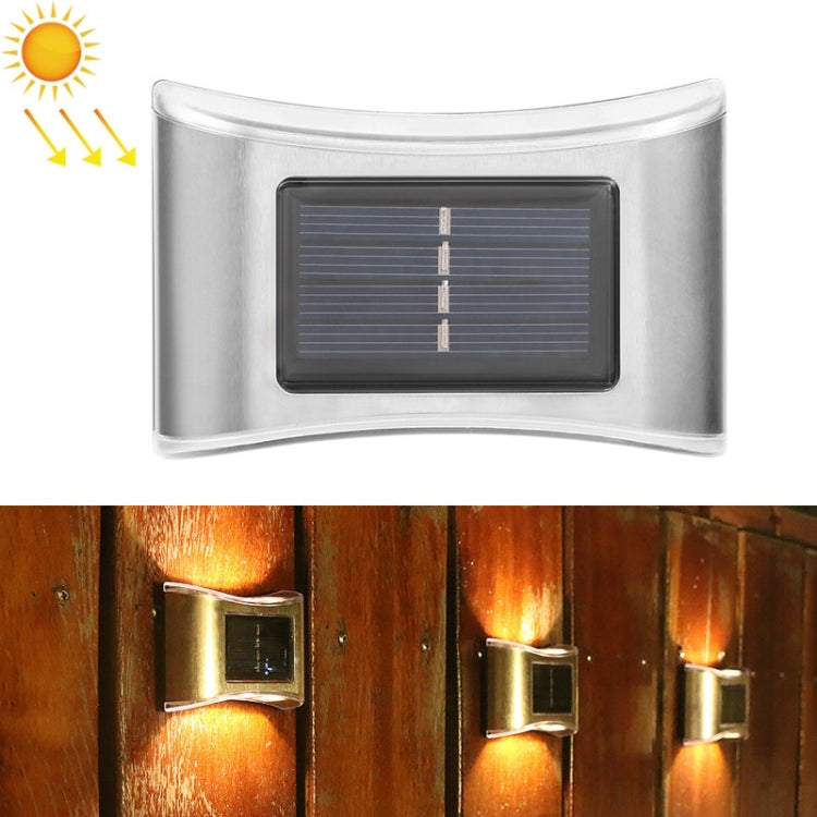 6 LED Solar Outdoor Garden Stainless Steel Wall Lamp