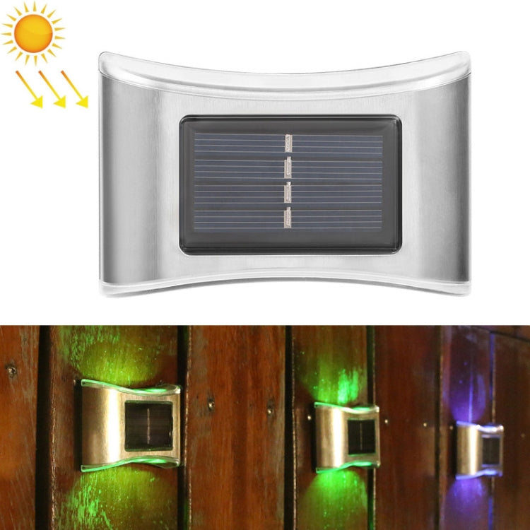 6 LED Solar Outdoor Garden Stainless Steel Wall Lamp