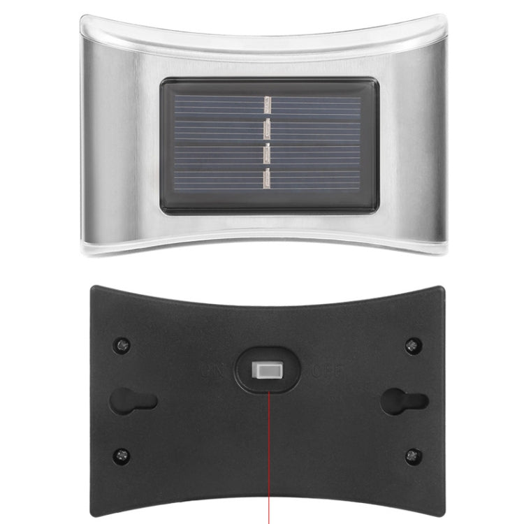 6 LED Solar Outdoor Garden Stainless Steel Wall Lamp