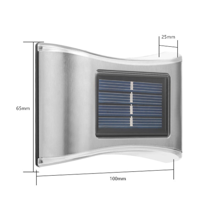 6 LED Solar Outdoor Garden Stainless Steel Wall Lamp