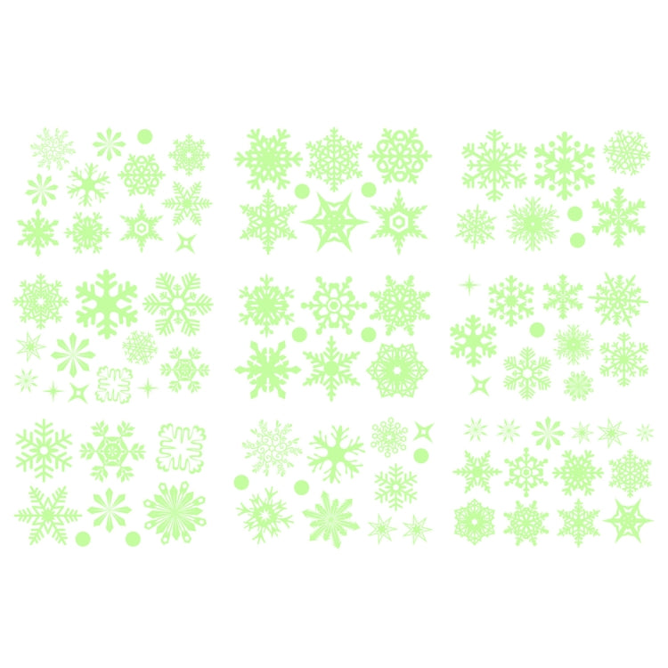 9 PCS / Pack Luminous Snowflake Christmas Wall Sticker(AB-1-131)