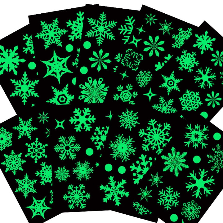 9 PCS / Pack Luminous Snowflake Christmas Wall Sticker(AB-1-131)