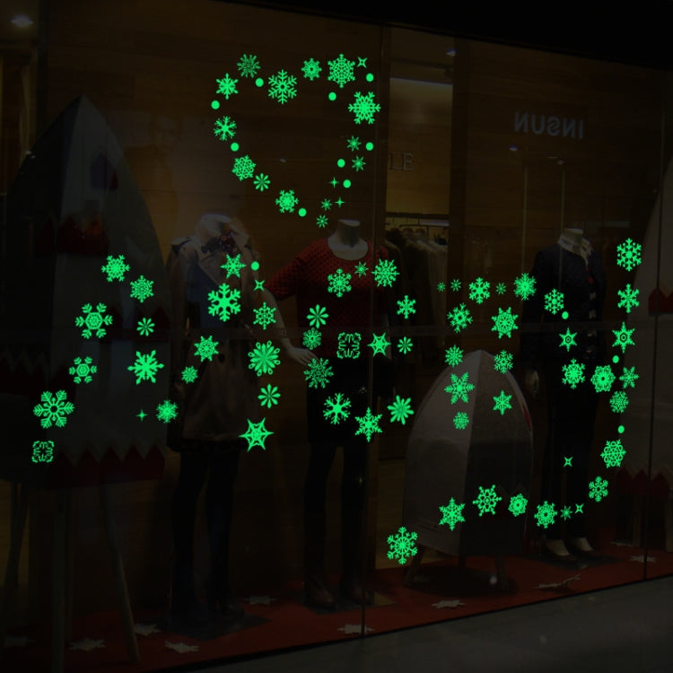 9 PCS / Pack Luminous Snowflake Christmas Wall Sticker(AB-1-131)