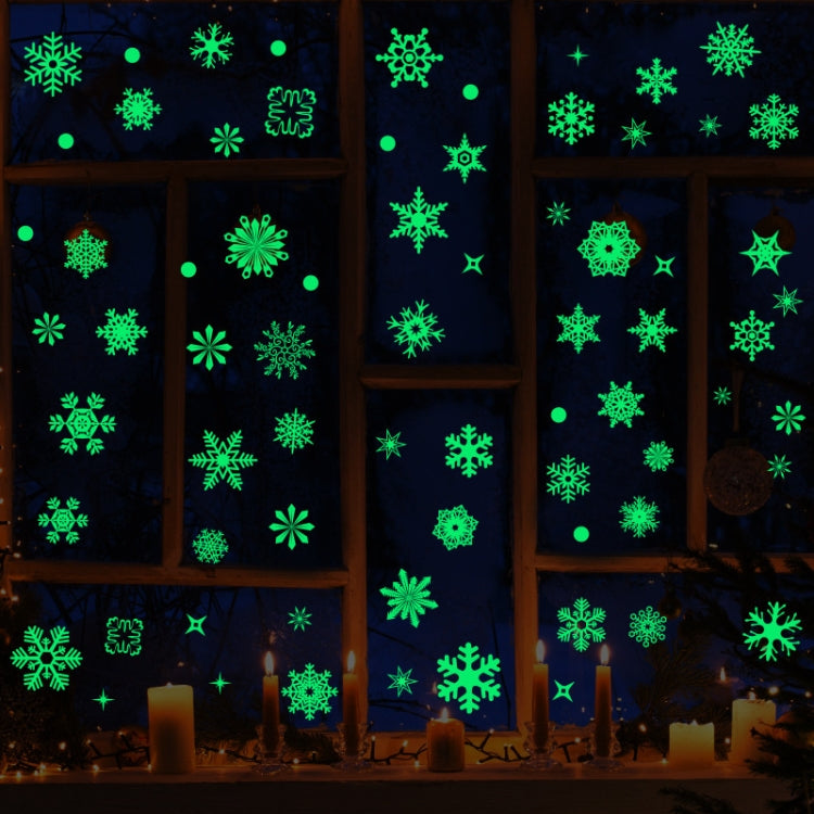 9 PCS / Pack Luminous Snowflake Christmas Wall Sticker(AB-1-131)