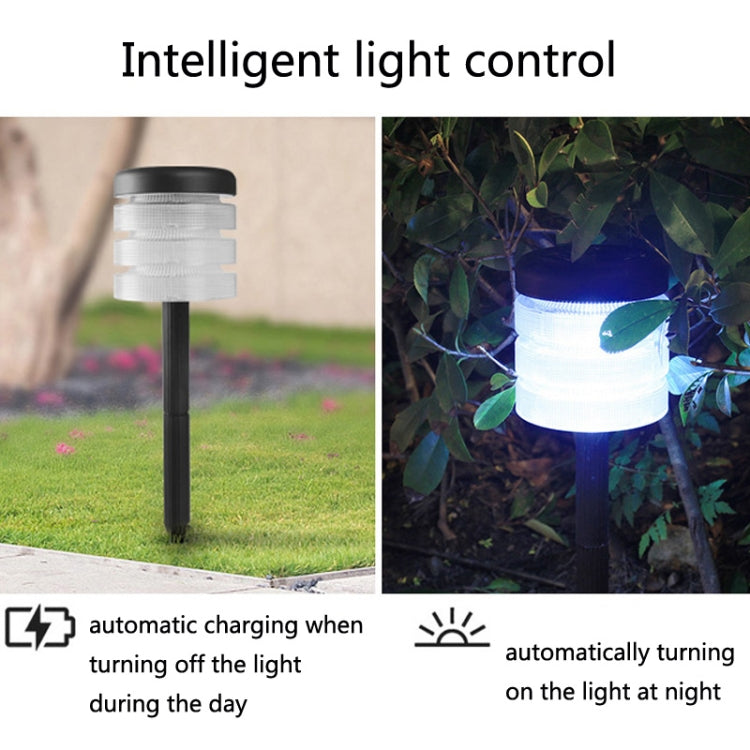 LED Outdoor Solar Cylinder Sensor Lawn Light(Black)