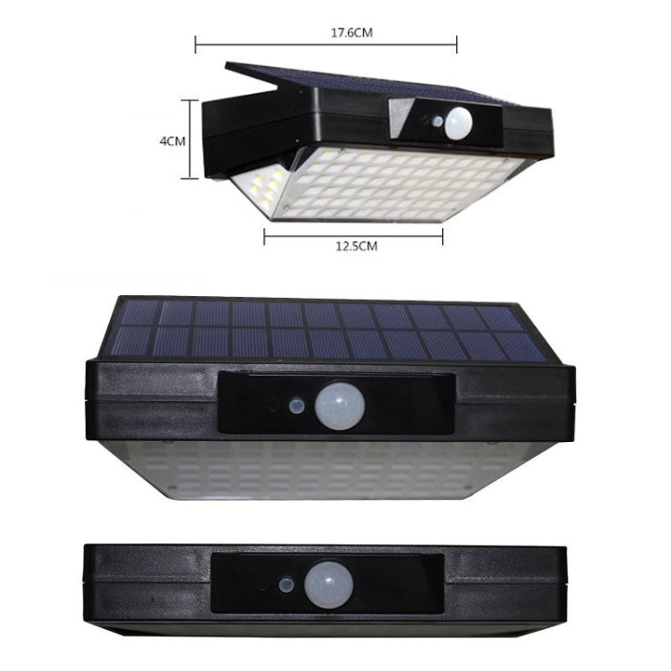 78 LED Solar Outdoor Courtyard Body Sensor Foldable Wall Lamp(Black)