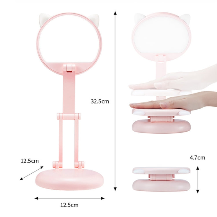 WH-C17 Cat Ear Folding Touch Charging Desk Lamp, Specification: Ear Type 1200mAh