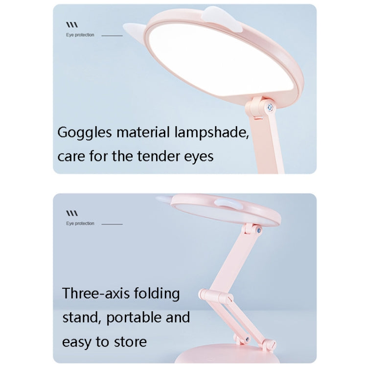 WH-C17 Cat Ear Folding Touch Charging Desk Lamp, Specification: Ear Type 1200mAh
