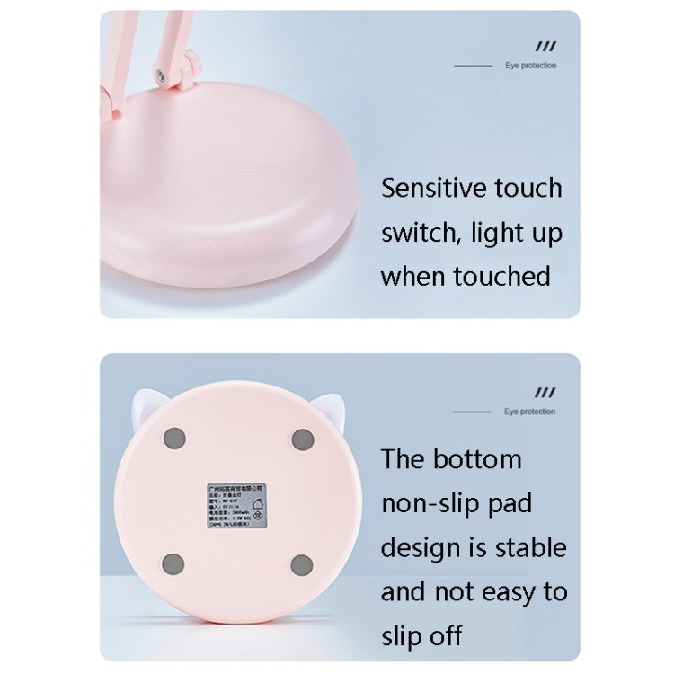 WH-C17 Cat Ear Folding Touch Charging Desk Lamp, Specification: Ear Type 1200mAh