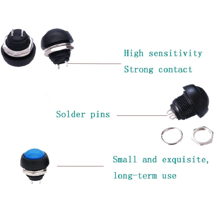 10 PCS Small Waterproof Self-Reset Button Switch