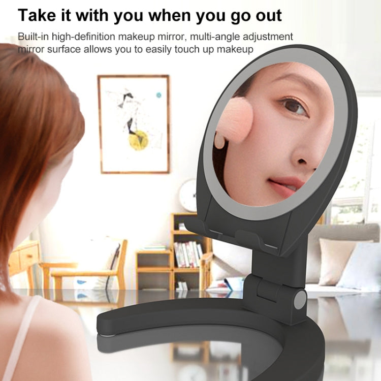 Folding Portable Mirror Phone Holder For 3-7 inch Mobile Phone