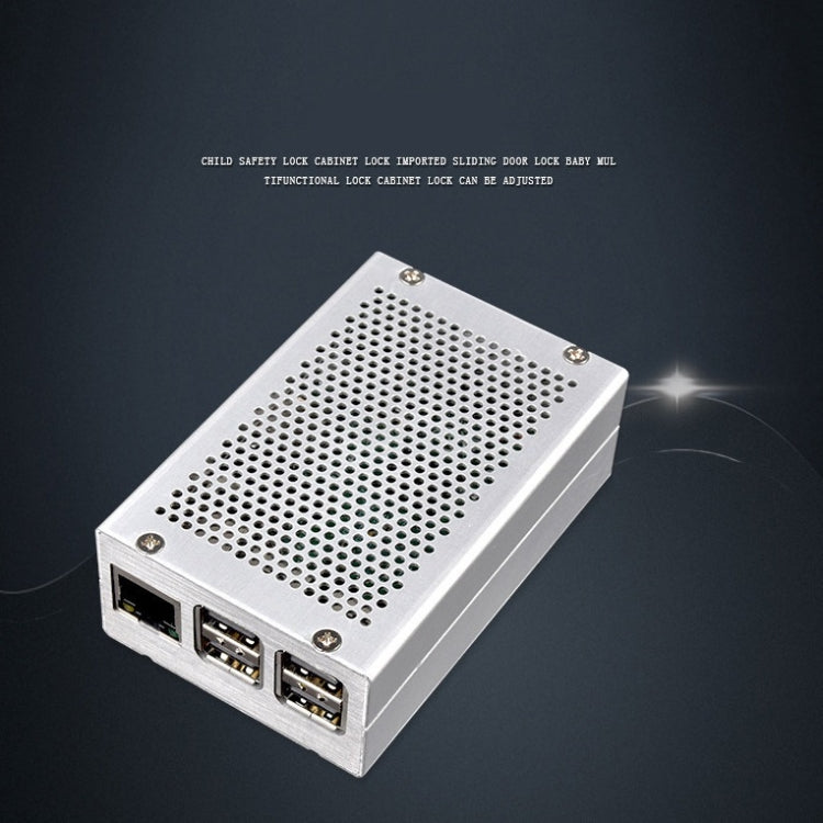 Aluminum Alloy Shell Grid Cooling Box For Raspberry Pi 3 Model B Pi 2/B + Black