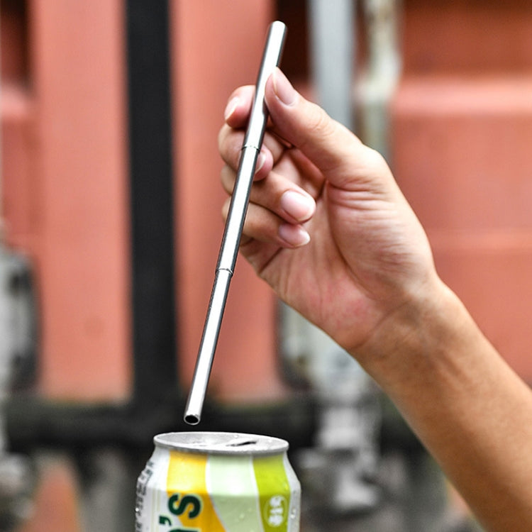 10 Sets Stainless Steel Portable Telescopic Straw(Straw+Brush)