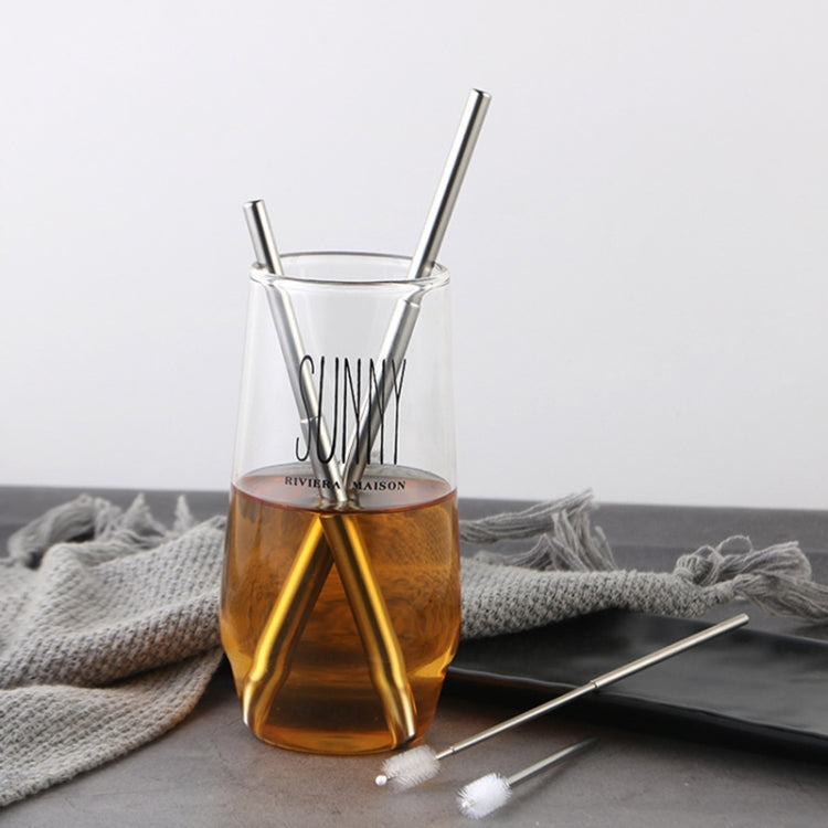 10 Sets Stainless Steel Portable Telescopic Straw(Straw+Brush)