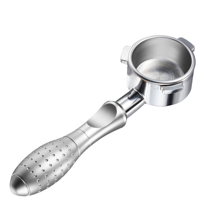 TSPH54 Three-Ear Alloy Stainless Steel Coffee Bottomless Handle For Bofu 8 Series, Style: Silver + Powder Bowl