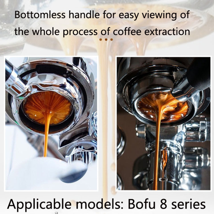 TSPH54 Three-Ear Alloy Stainless Steel Coffee Bottomless Handle For Bofu 8 Series, Style: Silver + Powder Bowl + Compactor
