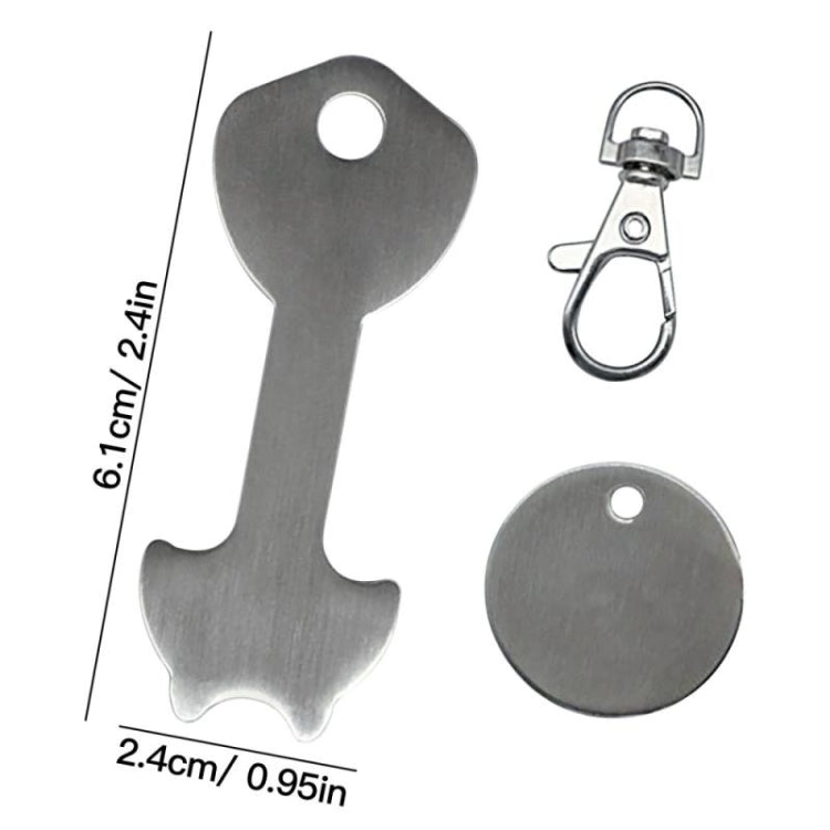 2 PCS Metal Key Ring Shopping Supermarket Trolley Unlock Key(Silver)