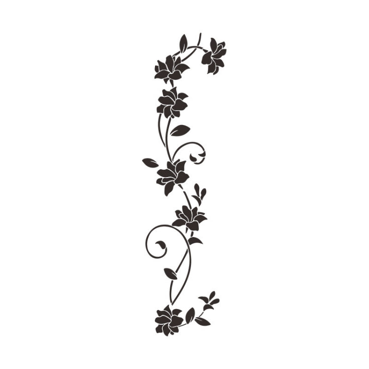 2 PCS Animals Flower Vine Wall Beautification Decoration Stickers, Style: AB-1-010 (Black)